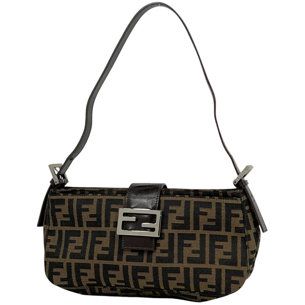 Fendi Zucca shoulder bag Handbag canvas brown